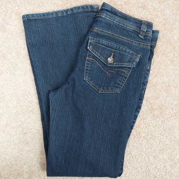 Nine West Jeans Womens Size 6 Mid-Rise Bootcut Jeans Dark Wash Back Flap Pocket - Picture 12 of 12
